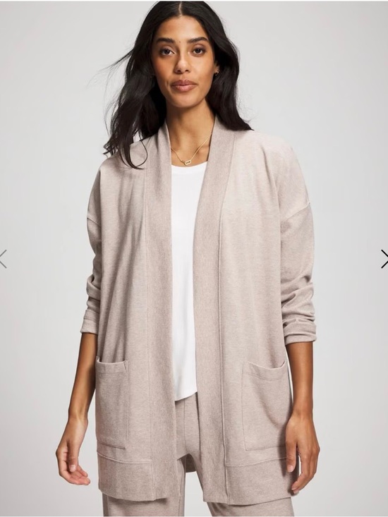 Free Fly Apparel Sweaters - Free Fly Women’s Bamboo Fleece Open Front Cardigan Wrap Size M Heather Mink
